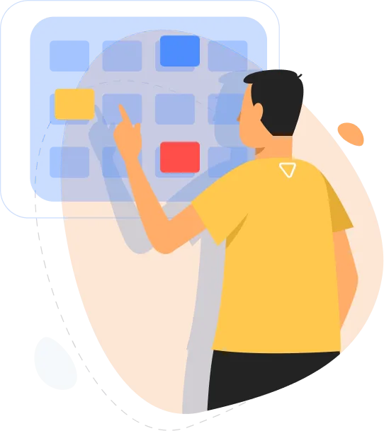 Man look at dashboard