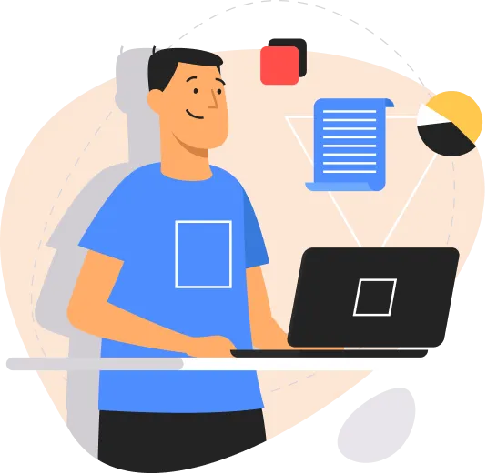 Man using a notebook