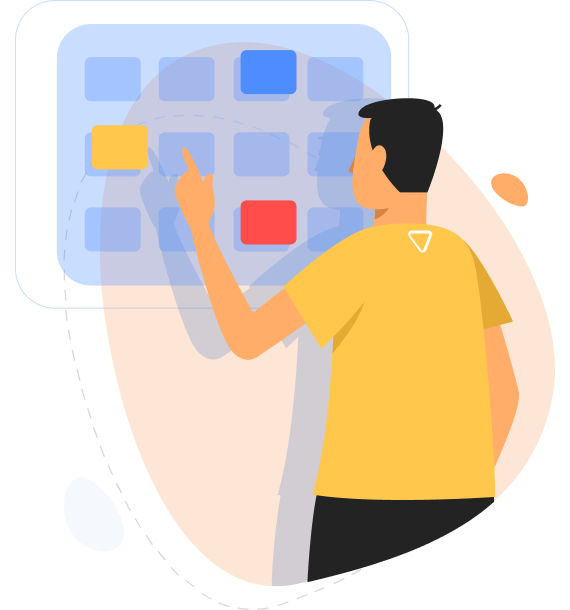 Man looking at dashboard